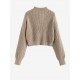 Women's Daily Solid Color Mock Neck Quarter Zip Pollover Short Jumper Sweater Women's Daily Solid Color Mock Neck Quarter Zip Pollover Short Jumper Sweater